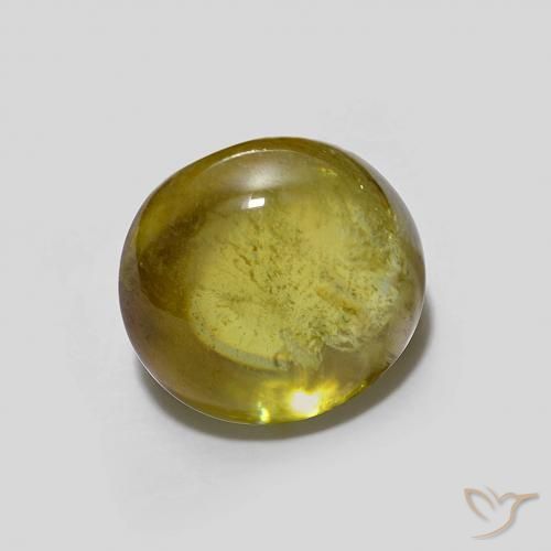 Sphène Vert jaunâtre naturelle ovale, 2.23 ct, Transparent