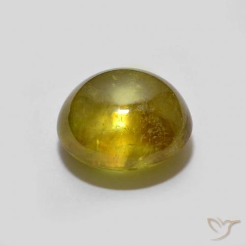 Sphène Vert jaunâtre naturelle ovale, 2.23 ct, Transparent