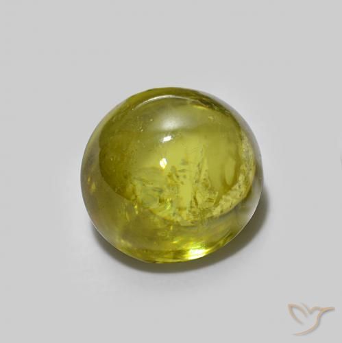Sphène Vert jaunâtre naturelle ovale, 2.07 ct, Transparent