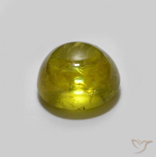 Sphène Vert jaunâtre naturelle ovale, 2.07 ct, Transparent