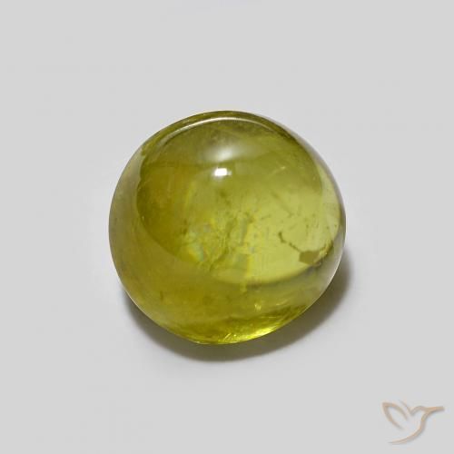 Sphène Vert jaunâtre naturelle ovale, 1.94 ct, Transparent
