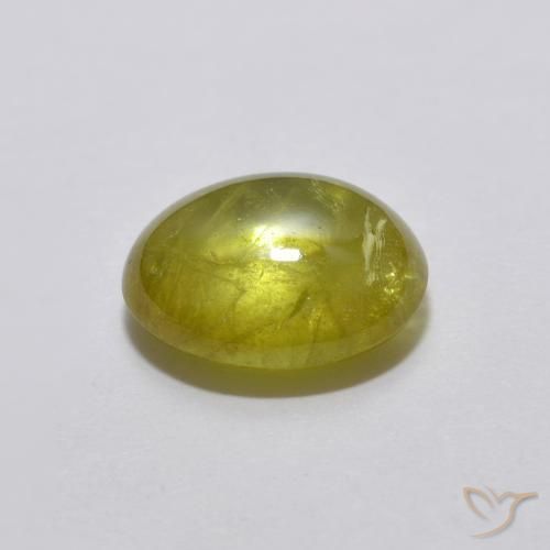 Sphène Vert chaud naturelle ovale, 1.94 ct, Transparent