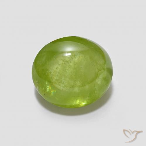 1.72ct Naturel Vert moyen Sphène, ovale, Translucide