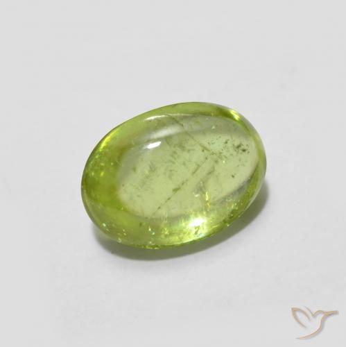Sphène Vert clair naturelle ovale, 1.26 ct, Transparent