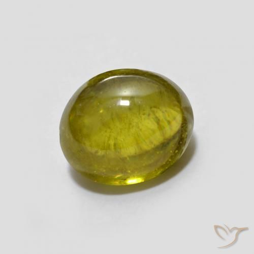 Sphène Doré terreux naturelle ovale, 1.40 ct, Transparent