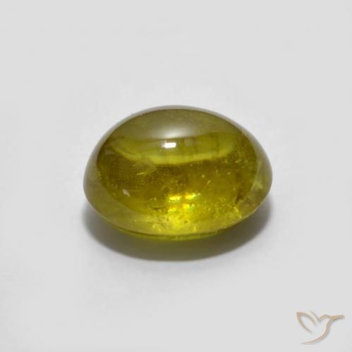 Sphène Doré terreux naturelle ovale, 1.40 ct, Transparent
