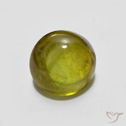 Sphène Jaune verdâtre naturelle ovale, 1.86 ct, Transparent