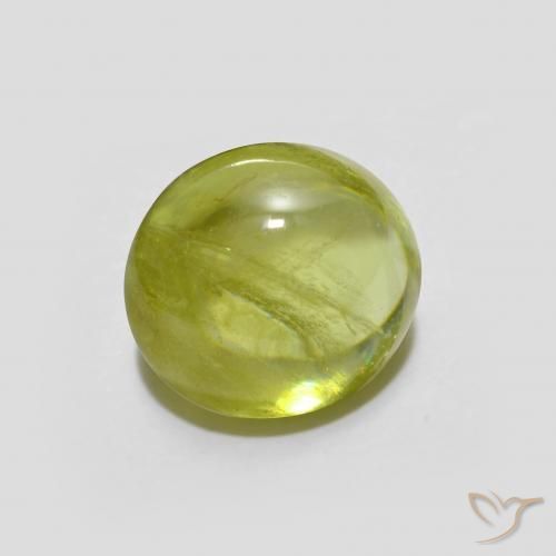Sphène Jaune citron naturelle ovale, 1.78 ct, Transparent