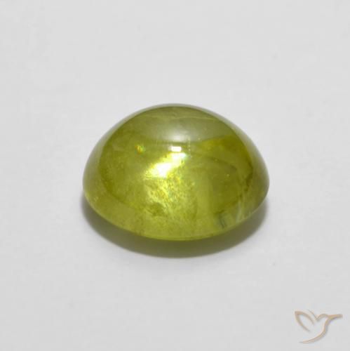 Sphène Jaune citron naturelle ovale, 1.78 ct, Transparent