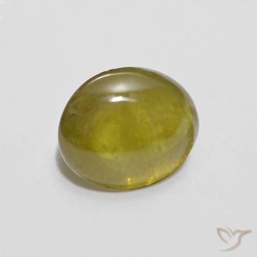 Sphène Jaune citron naturelle ovale, 1.72 ct, Translucide