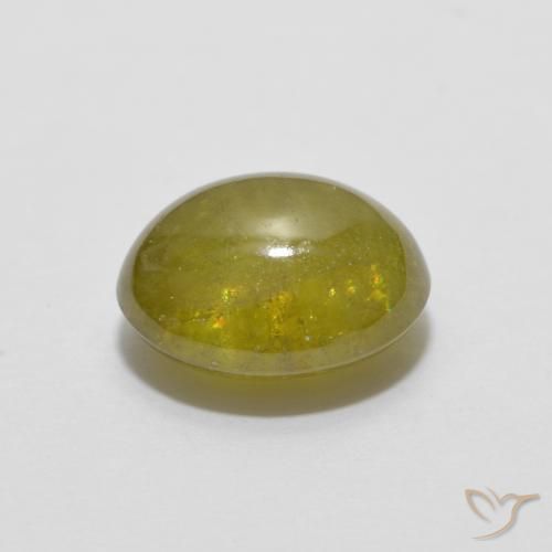 Sphène Jaune citron naturelle ovale, 1.72 ct, Translucide