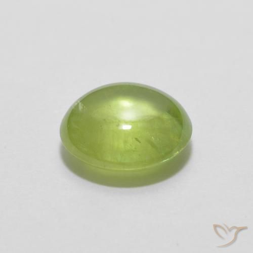 Sphène Vert moyen naturelle ovale, 1.18 ct, Transparent