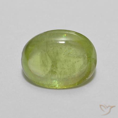 1.89ct Naturel Vert moyen Sphène, ovale, Transparent