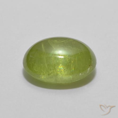 Sphène Vert moyen naturelle ovale, 1.89 ct, Transparent