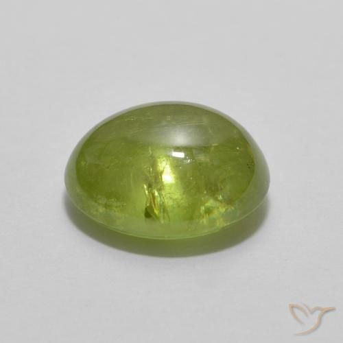Sphène Vert moyen naturelle ovale, 1.79 ct, Transparent