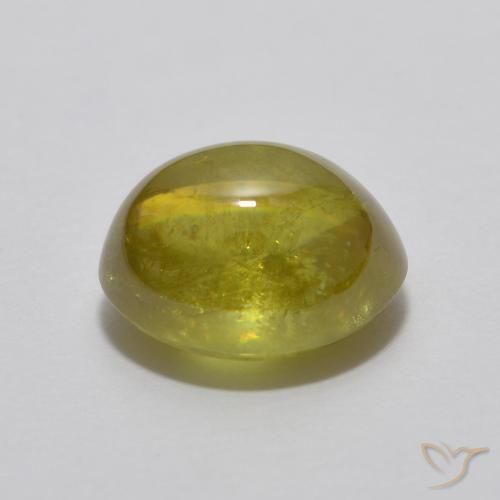 Sphène Vert moyen naturelle ovale, 2.33 ct, Transparent