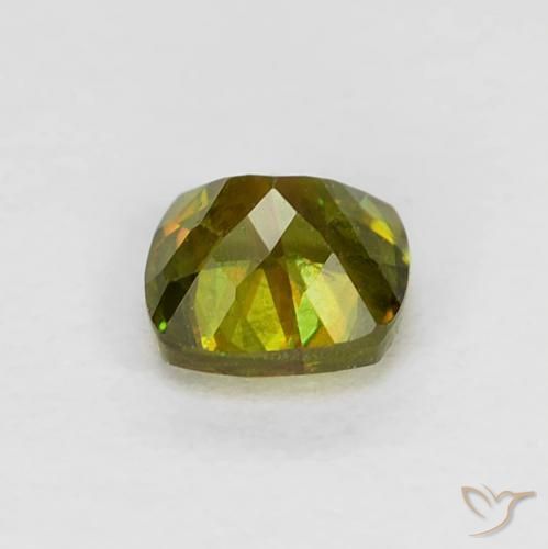 Sphène Vert moyen naturelle Coussin, 0.34 ct, VS