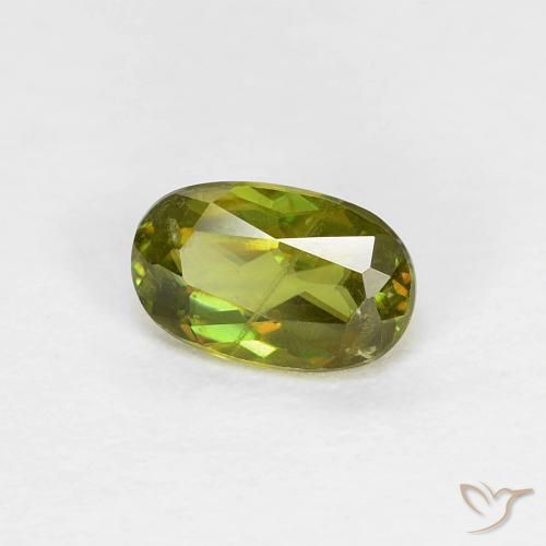 0.50ct Naturel Vert chaud et terreux Sphène, ovale, VS