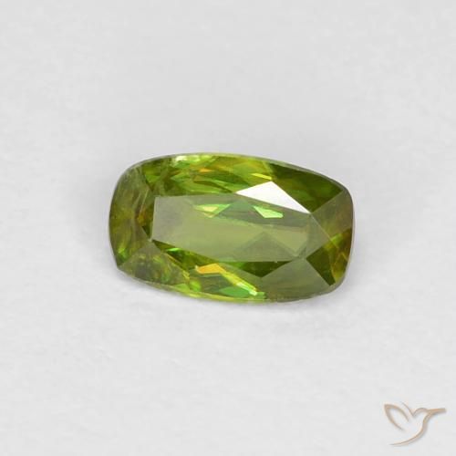 0.33ct Naturel Forêt verte Sphène, Coussin, VS