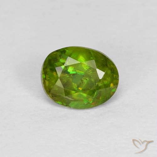 0.48ct Naturel Vert éclatant Sphène, ovale, VS