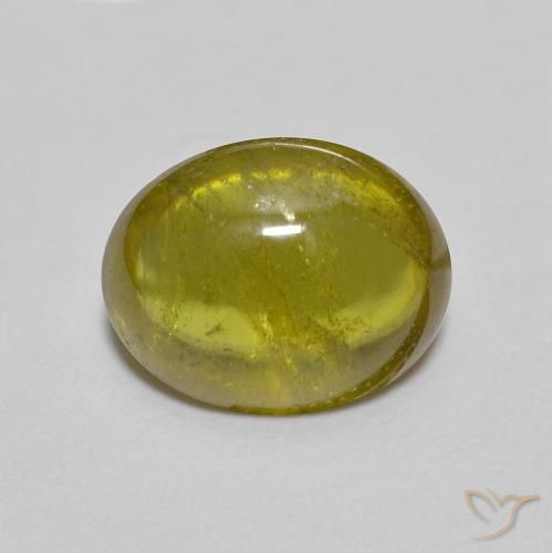 2.16ct Naturel Vert moyen Sphène, ovale, Transparent