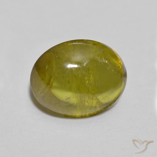Sphène Vert moyen naturelle ovale, 2.16 ct, Transparent