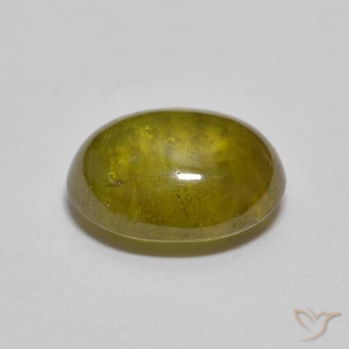 Sphène Vert moyen naturelle ovale, 2.16 ct, Transparent