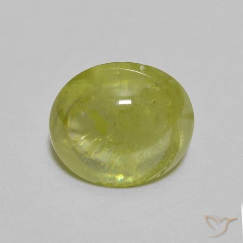2.10ct Naturel Medium Light Green Sphène, ovale, Transparent