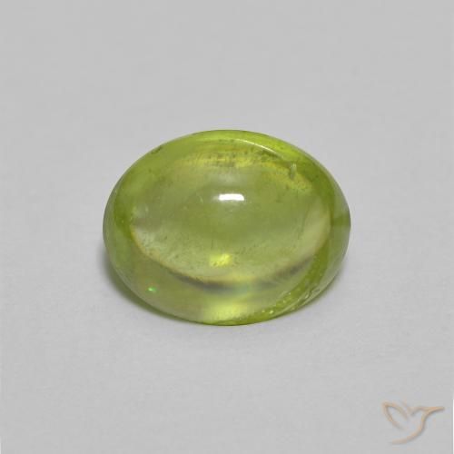 1.50ct Naturel Olive verte Sphène, ovale, Transparent