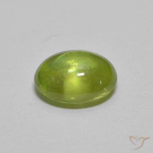 Sphène Olive verte naturelle ovale, 1.50 ct, Transparent