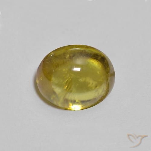 Sphène Jaune moyen naturelle ovale, 1.69 ct, Transparent