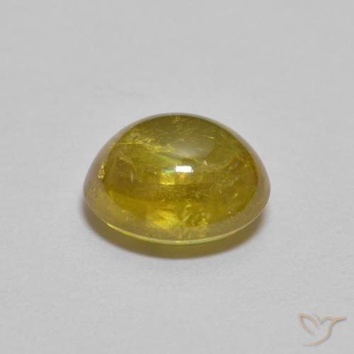 Sphène Jaune moyen naturelle ovale, 1.69 ct, Transparent