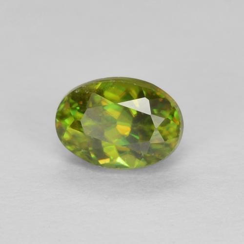 Sphène Vert chaud et terreux naturelle Coupe ovale, 0.48 ct, VVS-VS