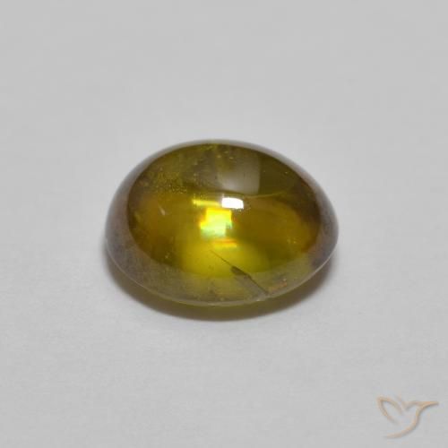 Sphène Doré terreux naturelle ovale, 1.22 ct, Transparent