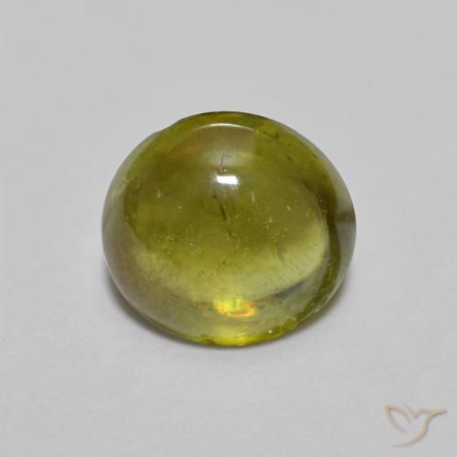 1.38ct Naturel Vert forêt chaud Sphène, ovale, Transparent