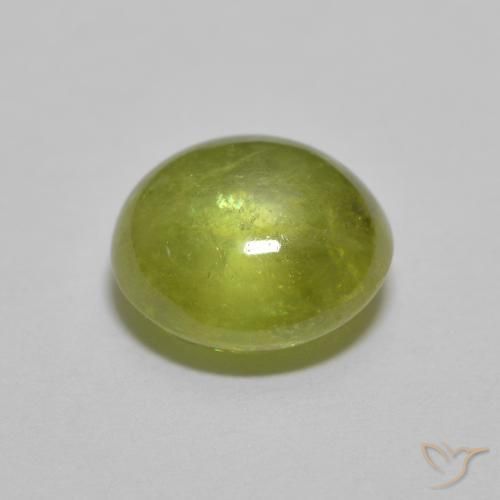 Sphène Olive verte naturelle ovale, 1.60 ct, Transparent