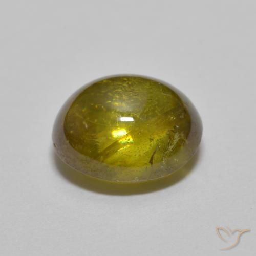 Sphène Brun doré profond naturelle ovale, 1.76 ct, Transparent
