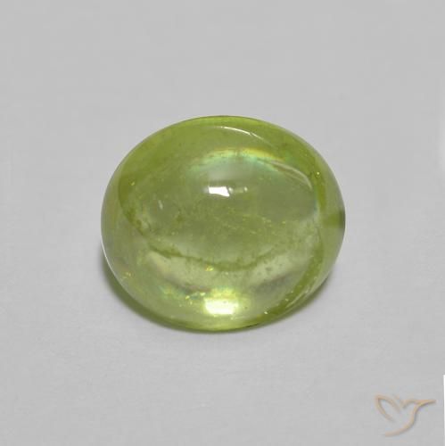 1.31ct Naturel Vert moyen Sphène, ovale, Transparent