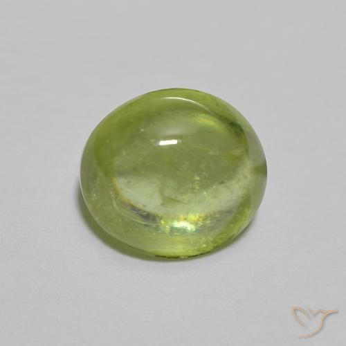 Sphène Vert moyen naturelle ovale, 1.31 ct, Transparent