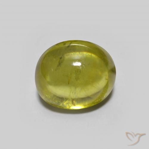 1.33ct Naturel Vert forêt chaud Sphène, ovale, Transparent