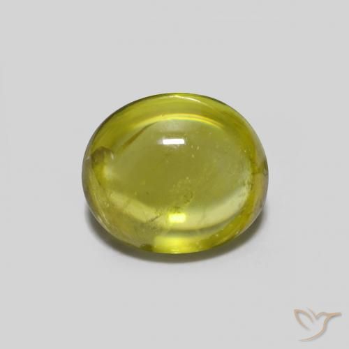 0.96ct Naturel Vert forêt chaud Sphène, ovale, Transparent