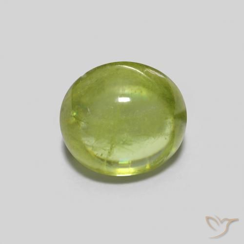 0.90ct Naturel Vert clair Sphène, ovale, Transparent