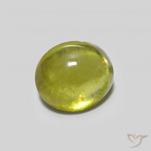 1.07ct Naturel Vert forêt chaud Sphène, ovale, Transparent