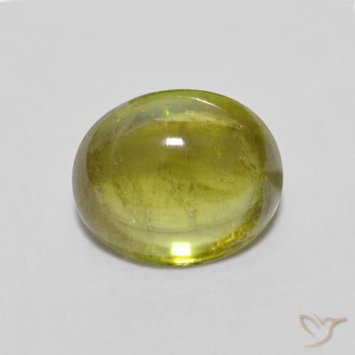 1.17ct Naturel Vert moyen Sphène, ovale, Transparent