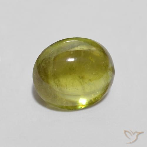 Sphène Vert moyen naturelle ovale, 1.17 ct, Transparent