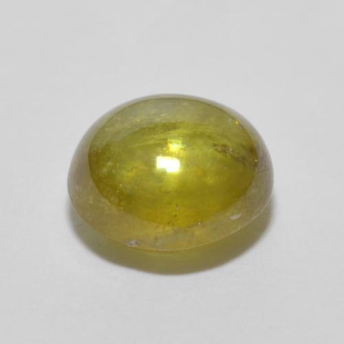 Sphène Vert chaud et terreux naturelle ovale, 1.63 ct, Transparent