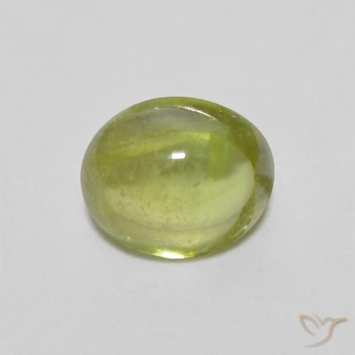 1.12ct Naturel Olive verte Sphène, ovale, Transparent