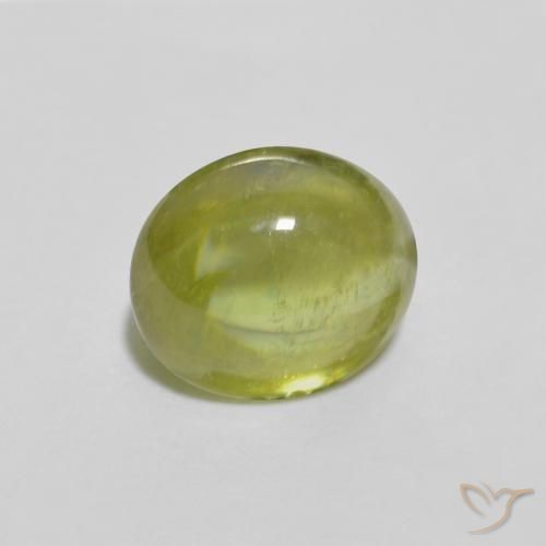 Sphène Olive verte naturelle ovale, 1.12 ct, Transparent