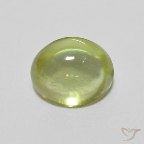 1.07ct Naturel Vert forêt chaud Sphène, ovale, Transparent