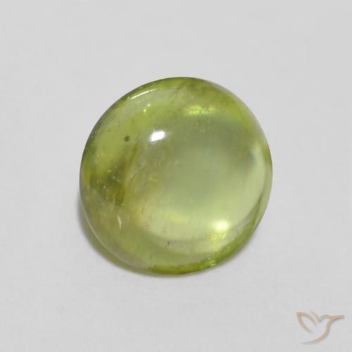 Sphène Olive verte naturelle ovale, 1.16 ct, Transparent